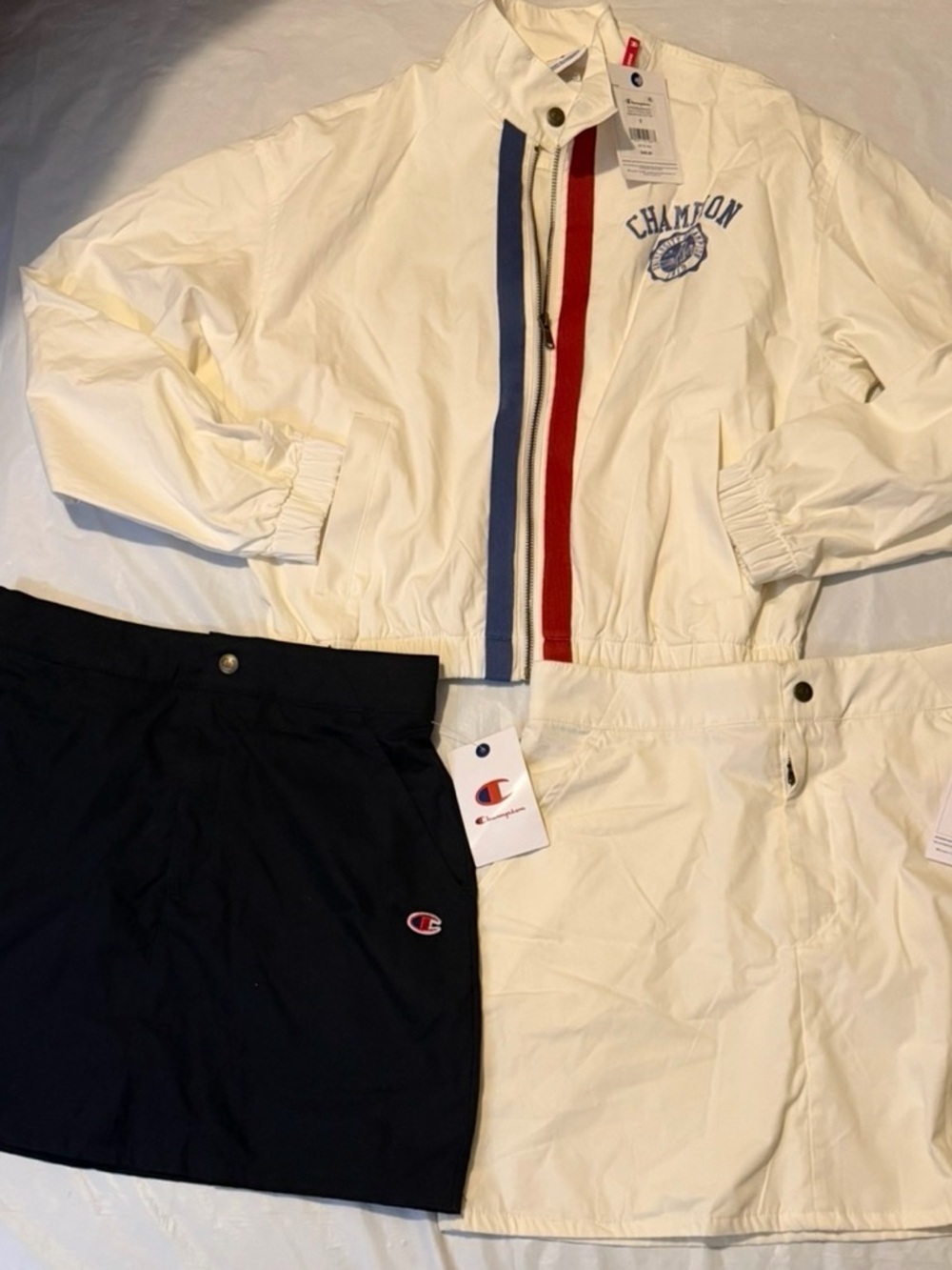 Champion Womens Athletic Skirts S Black & White Short Tennis Pockets and Jacket